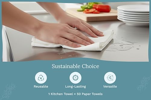 Wholesale Flour Sack Kitchen Towels – 50 Pack, Unbleached, All-Natural 100% Cotton Bulk Flour Sack Towels – Toxic-Free and Dye-Free - Extra Large Size 27”x27” (Natural – 50 Pack) - Image 6