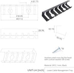 Cable Management Trays，and Wire Organizers, Suitable for Both Offices and Homes，Wall Mount Cable Management Rack, 2-Pack Metal Wire Organizer with Mounting Screws, Black，Under Desk - Image 3