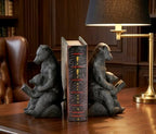 Bellaa Bear Bookends Mama Cub Reading Rustic Cabin Lodge Wildlife Vintage Decorative Book Ends for Shelves Non-Slip Base 25679 - Image 3