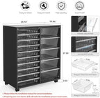 WOPITUES Mobile Storage Cabinet with 15 Clear Drawers, Modern Black - Image 3