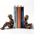 Kids Decorative Bookends, Vintage Bronze Book Ends for Shelves by Unknown