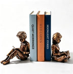 Kids Decorative Bookends, Vintage Bronze Book Ends for Shelves by Unknown