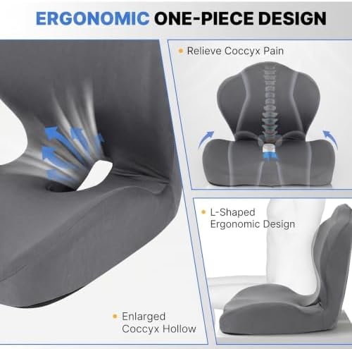Ergonomic Memory Foam Seat Cushion with Back Support - Image 3