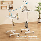 28" Mobile Standing Desk with Cup Holder & Widened Slots - Image 5