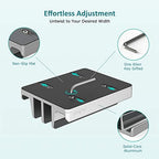 Vertical Laptop Stand - SPACEMax Adjustable GRIPLock Anti-Tip Silicone 4 Slots Aluminum Desktop Holder - Double Dock Stand - 2 Phone Slots Fits Up to 17.3” Laptops, Tablets, Phones - Silver - Image 6
