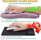 Hokafenle 2 in 1 Ergonomic Mouse Pad Wrist Support & Wrist Rest for Computer Keyboard Set, with Relieve Carpal Tunnel Pain Massage Bulge and Full Memory Gel Design (2In1 Set, Purple) - Image 5