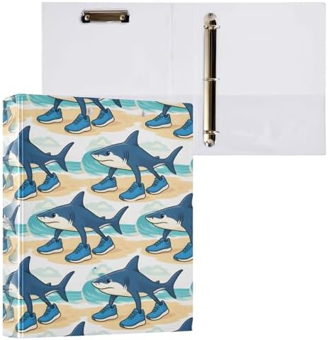 ALAZA Italian Brainrot Meme Tralalero Tralala Shark 5 3 Ring Binder 1.5 Inch Three Ring Office Binders w/clipboard & 3 Pockets, Hold 200 Sheets, 2 pcs - Image 3