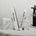 Koville Natural Italian Marble Bookends for Shelves, Book Ends for Heavy Books, 13LBS Ultra Heavy Duty Book Holders, Triumphal Arch Bookends Office Bookshelf Decor for CDs/Video Games(Bianco Carrara) - Image 6