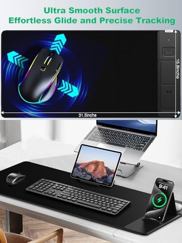 Mouse Pad, Office Desk Mat, Large Gaming Mousepad with Superior Micro-Weave Cloth, XXL Desk Pad with Stitched Edges, Non-Slip Writing Pad for Gamer, Laptop, Work & Home - Image 6