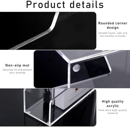 2 Pcs Vertical Magazine File Holder, Clear Acrylic File Organizer 5mm Thickened Desk Organizers for Magazines, Books, Binders, Notebooks (9.45x3.54x10.24 Inch) - Image 3