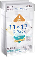 NIUBEE 11x17 Acrylic Sign Holder Wall Mount Clear Frame 6 Pack by NIUBEE