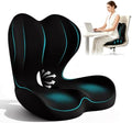 Seat Cushion for Office Chair and Car, L-Shaped Memory Foam Seat Cushion, Ergonomic Sciatica & Tailbone Pain Relief Cushion with Non-Slip Breathable Cover, Back Support for Office Chair-Black by Serdyes