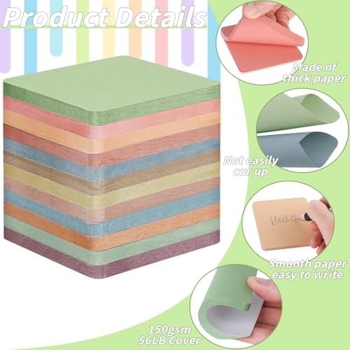 60 Pack Vintage Sticky Notes 3x3 Inch 12 Retro Colors Memo Pads Bulk - Image 3