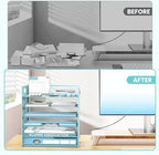 Daltack 6-Tier Paper Organizer for Desk with Handle, Blue, 2 Pack - Image 7