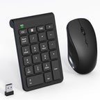 Wireless Mouse and Number Pad Combo - 22 Key USB Keypad and 3 Adjustable DPI Silent Mouse, 2.4GHz Ultra Slim & Portable Numeric Keypad and Mouse Set for Laptop, PC, Desktop, Notebook, One USB Receiver by Unknown