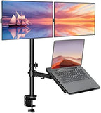 WALI Dual Monitor and Laptop Stand for 17" Notebook and 27" Screens by WALI