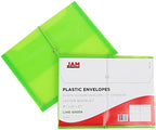 JAM PAPER Plastic Expansion Envelopes with Elastic Band Closure - Letter Booklet - 9 3/4 x 13 with 2.5 Inch Expansion - Lime Green - 12/Pack - Image 4