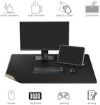 Chihein 43" x 24" 3XL Desk Mat with Cork & PU Leather (Black), Dual Sided Desk Pad, Waterproof Computer Desk Mat for Gaming, Office, Home - Image 3