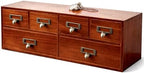6-Drawer Vintage Apothecary Cabinet, Wooden Card Catalog by Unknown