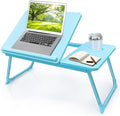 Laptop Desk for Bed Couch,Lap Desk for Laptop,Portable Laptop Stand for Desk,Small Adjustable Laptop Desk,Foldable Bed Table for Laptops and Writing, Bed Tray Table with Cup Holder(Blue) by LaptopDeskforBed