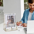 BTSKY Golden Glass Brochure Holder 8.5 x 11 Inches Trifold Flyer Holder - Image 7