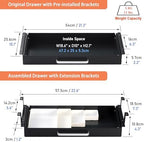 Under Desk Drawer 21" with 4 Divider Trays, Storage Drawer Organizer - Image 4
