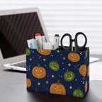File Organizer Horror Triangle Smile Pumpkin Stars Circle Dots Pen‑Slot Sturdy Pouch,Classroom with Desk‑Accessory - Image 3