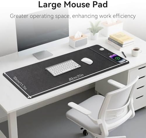 Dual Wireless Charging Mouse Pad, Magnetic 15W, Black - Image 3