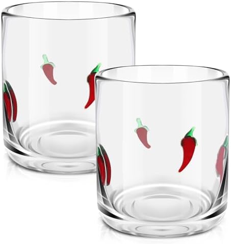 SiliFine 2 Pcs Chili Icon Juice Glasses by SiliFine