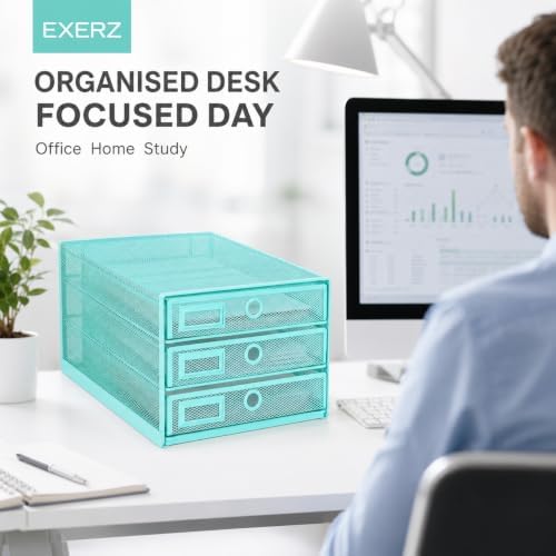 Exerz Paper Sorter 3 Drawer Wire Mesh A4 / Desk Multifunctional Desk Organiser/Multi-Layer Letter Tray - for Documents, Magazines, Notebooks and Letter - Image 5