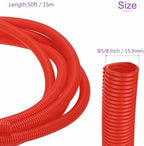 DMiotech 50ft Wire Loom Split Tubing 5/8 Inch(15.9mm) ID Red - Image 3