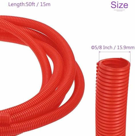 DMiotech 50ft Wire Loom Split Tubing 5/8 Inch(15.9mm) ID Red - Image 3