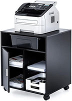 FITUEYES Mobile Wood Printer Stand with Cabinet & Adjustable Shelves, Black by FITUEYES