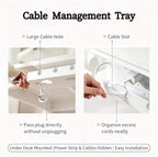 Under Desk Cable Tray 2-Pack White ABS Adhesive Mount - Image 6