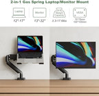 2-in-1 Gas Spring Laptop Desk Mount for 12"-17" Notebook/13"-32" Monitor - Image 2