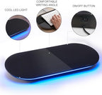 TSJ OFFICE Glass Desktop Whiteboard - 17 X 7 Inches Black Board Blue Light - Image 3