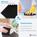 Orighty Microfiber Cleaning Cloth Bulk, 150 Pack Shop Towels 12x12in, Black - Image 5
