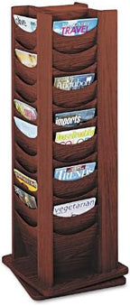 Safco Products 4335MH Solid Wood Rotating Display, 48 Pocket, Mahogany by SafcoProducts