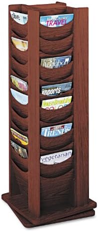 Safco Products 4335MH Solid Wood Rotating Display, 48 Pocket, Mahogany by SafcoProducts
