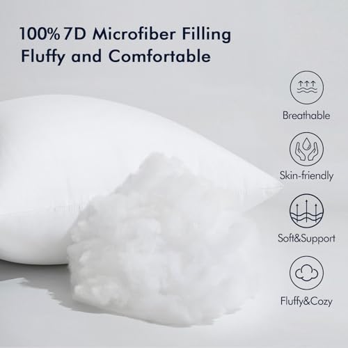 MIULEE 22x22 Pillow Inserts Set of 2, Throw Pillows for Sofa Couch Bed - Image 4