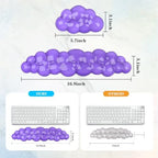 Gel Cloud Keyboard and Mouse Wrist Rest, Cute Wrist Support and Arm Support Keyboard Rest for Keyboard and Mouse Typing Pain Relief，Suitable for Office/Computer/Laptop/Gaming (Transparent Purple Set) - Image 6