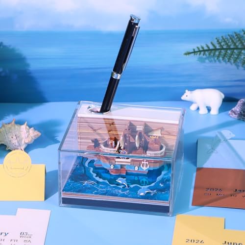 Pirate Ship 3D Memo Pad, 3D Calendar 2027, Time Piece Calendar - Image 4