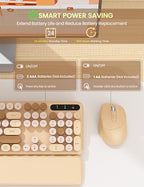 Wireless Keyboard and Mouse Combo, Cute Typewriter, Magnetic Wrist Rest - Image 5