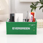Desk Organizer Office Supplies Multi-function Shipping Container Storage Box Pen/Pencil,Business Name Cards Remote Control Holder Gray, Pen and Pencil Shipping Container Style Holders (Prasinous) - Image 2