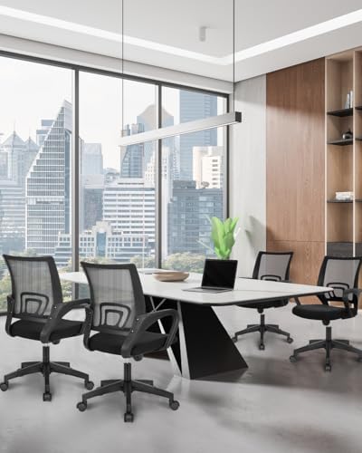 NEO CHAIR Office Computer Ergonomic Mid-Back Mesh Desk Chair, Dark Black - Image 2