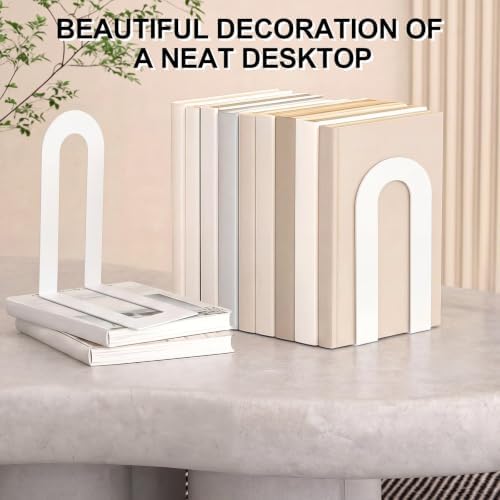Chunful 24 Pcs White Metal BookEnds Shelves, 7.5 x 5.75 x 3.5 in - Image 3