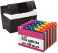 1InTheOffice Index Card Box & Holder 5x8, 400 Capacity & Guide Set A-Z, 1/5 Tab by 1InTheOffice