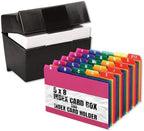1InTheOffice Index Card Box & Holder 5x8, 400 Capacity & Guide Set A-Z, 1/5 Tab by 1InTheOffice
