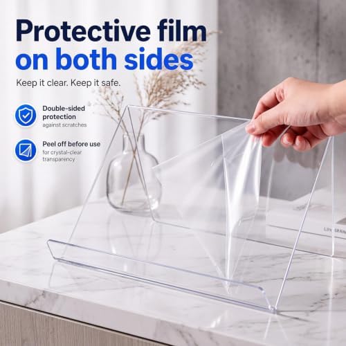 SiliFine 6 Pack Clear Acrylic Book Display Stands, 12 x 8.5 x 5.1 in - Image 4