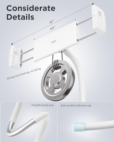 SAIJI Tablet Holder for Bed - iPad Phone Stand for Lap (White) - Image 5